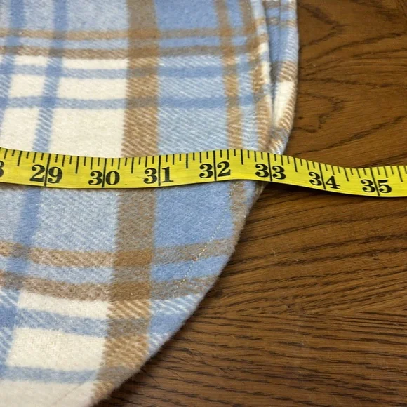 Plaid Button-Up Shacket Jacket - Blue & Tan - Picture 9 of 9